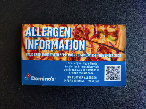 Domino pizza allergen - pizza,