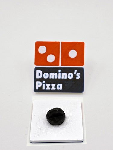 Dominos pizza print pin - pizza, 3d